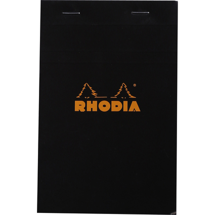 RHODIA Notizblock No. 14, 110 x 170 mm, kariert, schwarz