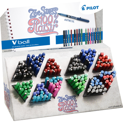 PILOT Tintenroller V-BALL 05/07/1.0, 180er Display