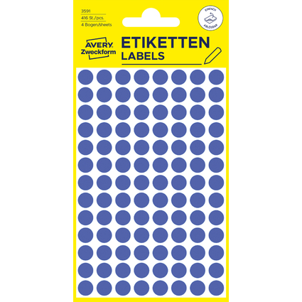 AVERY Zweckform Markierungspunkte, ablsbar, 8 mm, blau
