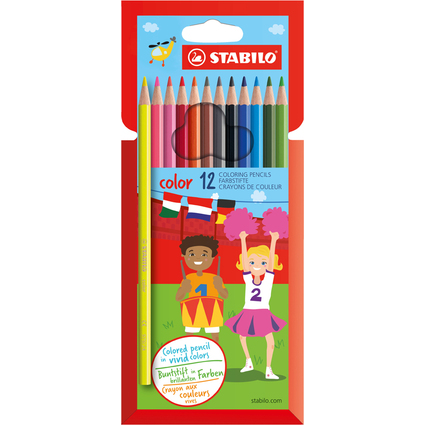 STABILO Buntstifte color, sechseckig, 12er Kartonetui
