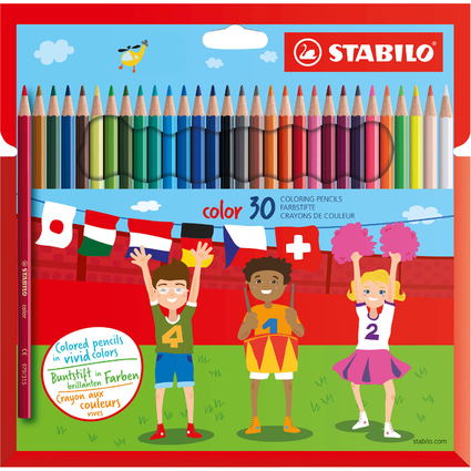 STABILO Buntstifte color, sechseckig, 30er Kartonetui