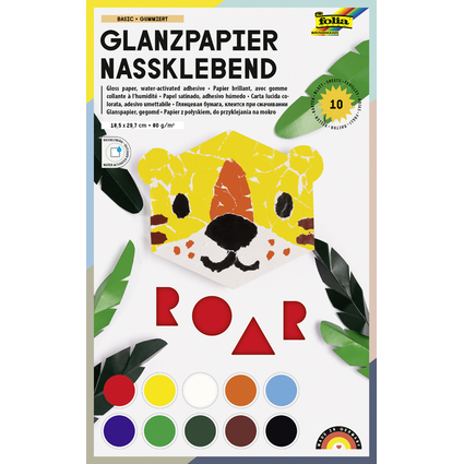 folia Buntpapiermappe, 185 x 297 mm, 10 Blatt