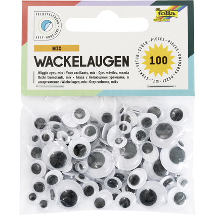 folia Wackelaugen-Mix, Gren sortiert, selbstklebend