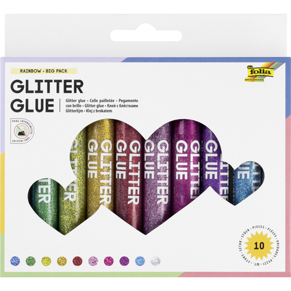 folia Glitzerkleber "Glitterglue", 9,5 ml, farbig sortiert