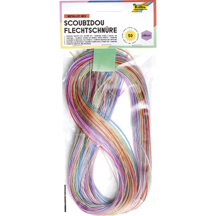 folia Scoubidou Flechtschnre "Metallic Mix", Lnge: 1 m