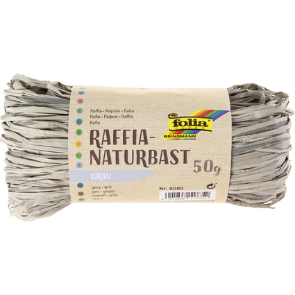 folia Raffia-Naturbast, 50 g, grau