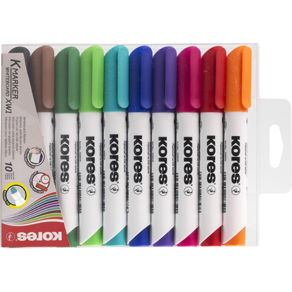 Kores Whiteboard-Marker K MARKER XW2, Keilspitze, 10er Etui