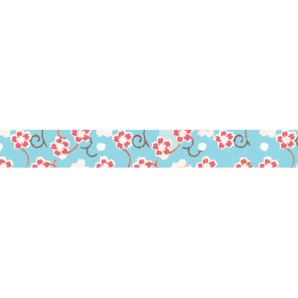 folia Deko-Klebeband Washi-Tape, Bltenranke blau