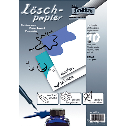 folia Lschpapier-Block, DIN A4, 120 g/qm, wei