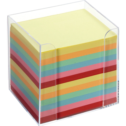 folia Zettelbox, Kunststoff, glasklar, Fllung: farbig