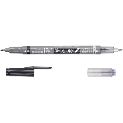 Tombow Kalligraphie-Stift Fudenosuke Twin, schwarz/grau