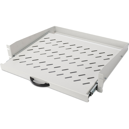 DIGITUS 19" Fachboden, 2 HE, ausziehbar, Tiefe: 367 mm
