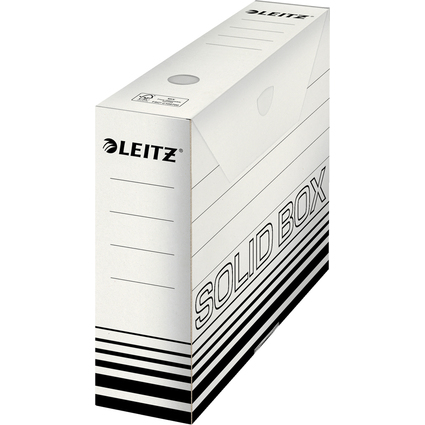 LEITZ Archiv-Schachtel Solid, wei/schwarz, (B)80 mm