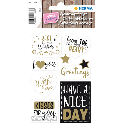 HERMA Geschenke-Sticker HOME "Best Wishes"