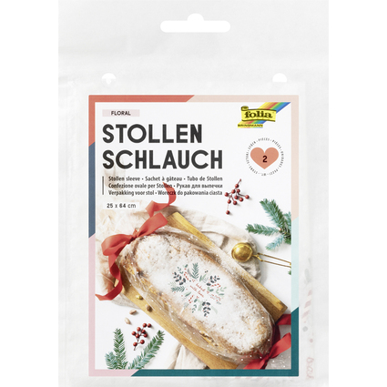 folia Stollenschluche mit Weihnachtsdruck, transparent