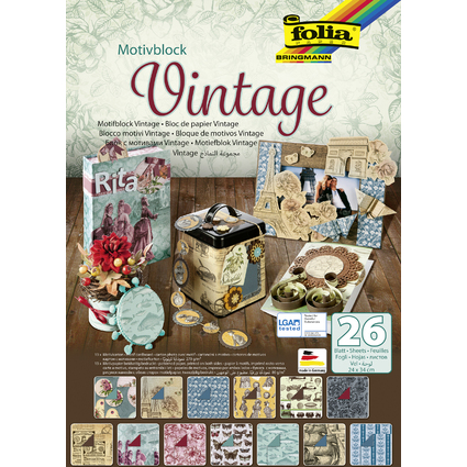 folia Motivblock "Vintage", 240 x 350 mm, 26 Blatt