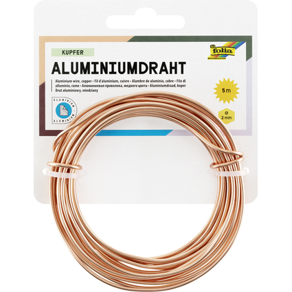 folia Aluminium-Basteldraht, 2 mm x 5 m, kupfer