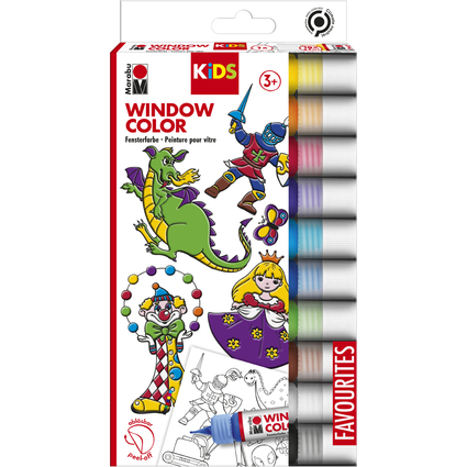 Marabu KiDS Window Color, 10er Set, farbig sortiert