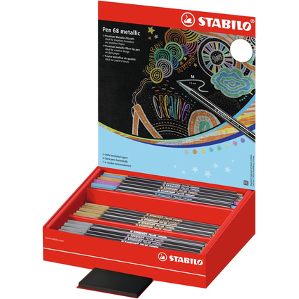 STABILO Fasermaler Pen 68 metallic, 60er Display