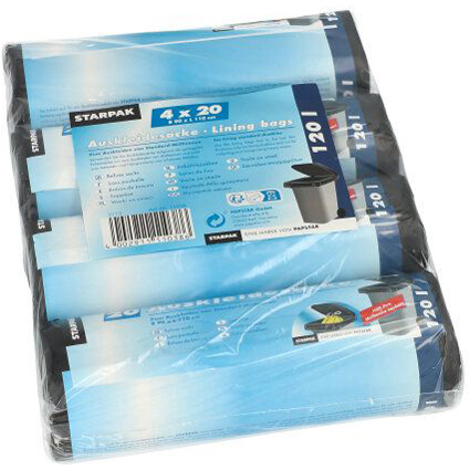 STARPAK Mlltonnen-Innensack, schwarz, 120 Liter