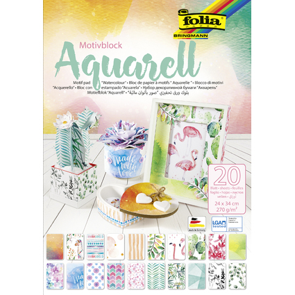 folia Motivblock "Aquarell", 240 x 340 mm, 20 Blatt