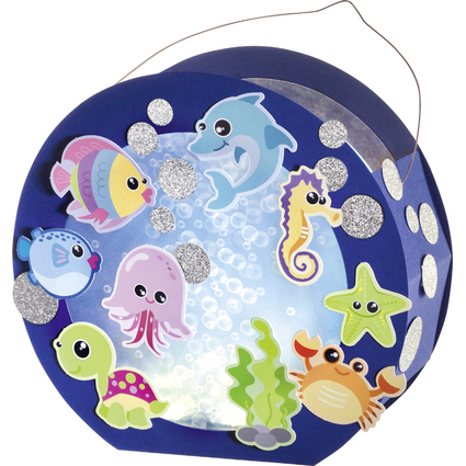 folia Laternen-Bastelset "UNTERWASSERWELT", blau