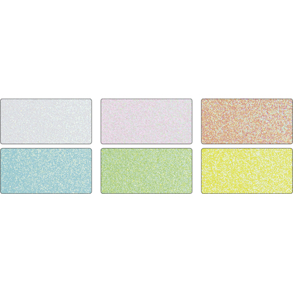 folia Glitterkarton-Block "Pastell", 170 x 245 mm, 300 g/qm