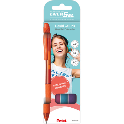 Pentel Gel-Tintenroller EnerGel X BL107, 4er Set