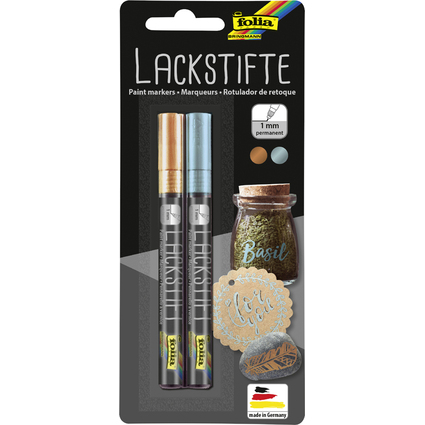 folia Lackmarker, Strichstrke: 1 mm, kupfer & eisblau