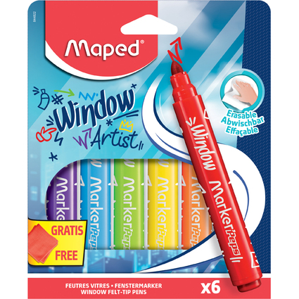 Maped Fenstermarker MARKER'PEPS Window, 6er Kartonetui