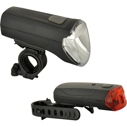 FISCHER Fahrrad-LED-Beleuchtungs-Set 70/30/18 Lux