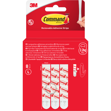 3M Command Nachfllpackung Strips, Gre: L, wei
