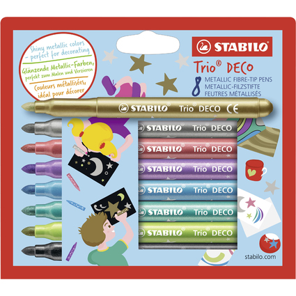 STABILO Fasermaler Trio Deco, 8er Kartonetui
