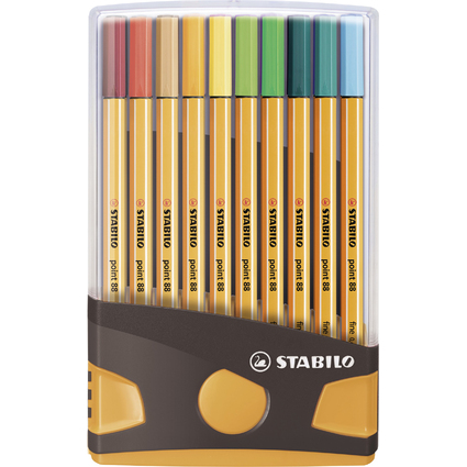 STABILO Fineliner point 88, 20er ColorParade, grau/orange