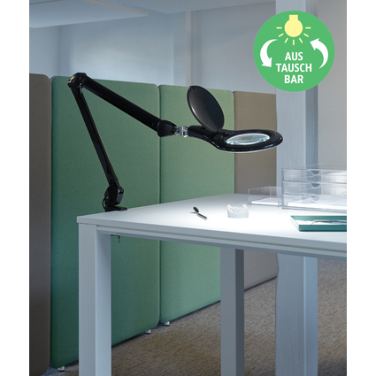 MAUL LED-Lupenleuchte MAULmakro, Klemmfu, schwarz