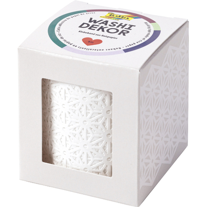 folia Deko-Bordre Washi-Dekor "BLTEN", 50 mm x 5 m, wei