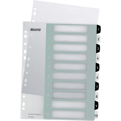 LEITZ Kunststoff-Register WOW, Zahlen, A4 berbreite, 1-10