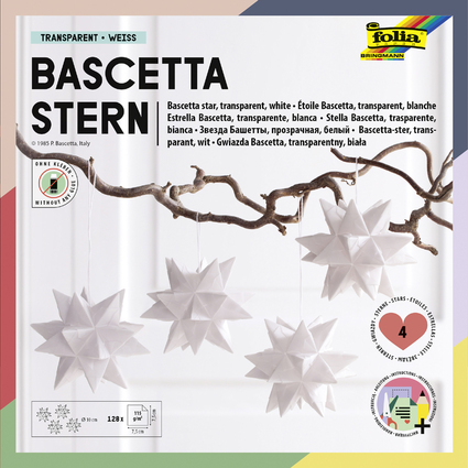 folia Faltbltter Bascetta-Stern, 75 x 75 mm, wei