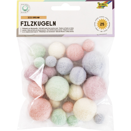 folia Filzkugeln ICE DREAM, Merinowolle