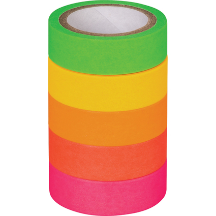 HEYDA Deko-Klebeband "Neon Regenbogen", matt