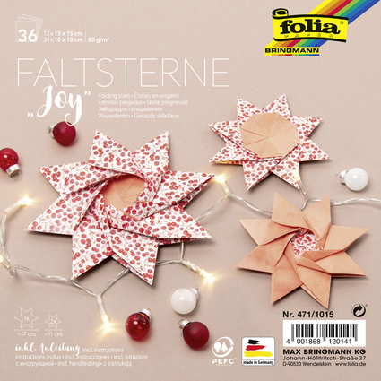 folia Faltsterne-Set "Joy" (Meissner-Technik)