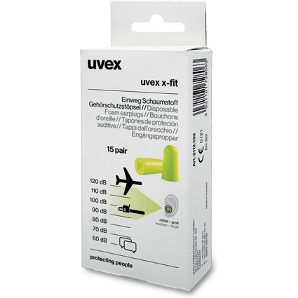 uvex Einweg-Gehrschutzstpsel x-fit, lime