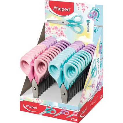 Maped Schere Sensoft 3D PASTEL, rund, 24er Display