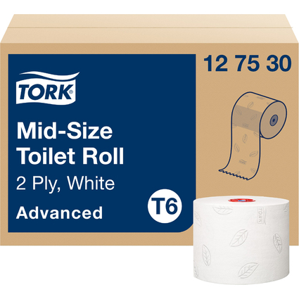 TORK Midirollen-Toilettenpapier, 2-lagig, wei, 100 m