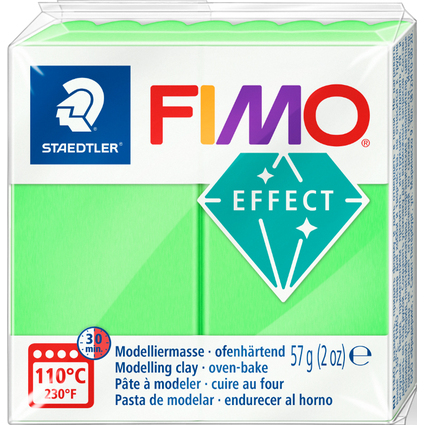 FIMO EFFECT Modelliermasse, ofenhrtend, neongrn, 57 g