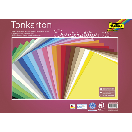 folia Tonkarton, (B)350 x (H)500 mm, 220 g/qm, sortiert
