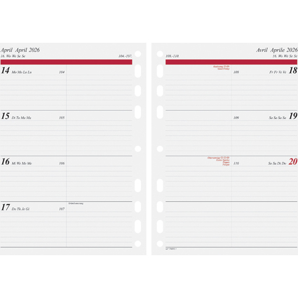 rido id Kalender-Einlage "Wochenkalendarium" 2026