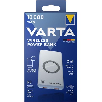 VARTA Powerbank "Wireless", 10.000 mAh, wei