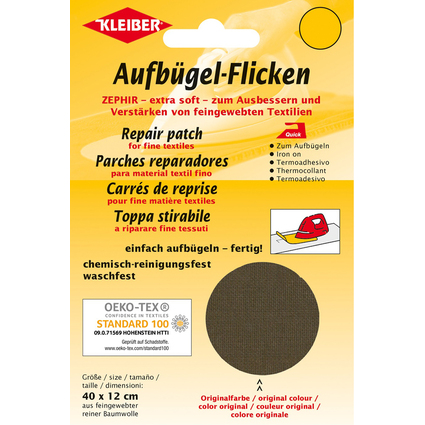 KLEIBER Zephir-Aufbgel-Flicken, 400 x 120 mm, dunkelbraun