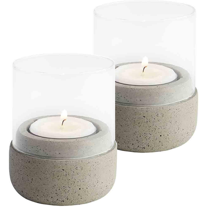 APS Windlichter ELEMENT, grau, 2er-Set